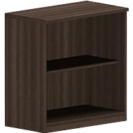 Bibliothèque étagère BEXXSTAR, 2 HC, l. 800 x P 420 x H 825 mm, décor noyer