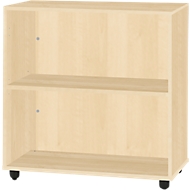 Bibliothèque étagères LOGIN, 2 HC, l. 800 x P 420 x H 744 mm, décor érable/décor érable