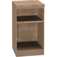 Bibliothèque étagères TETRIS SOLID, en bois, 1,5 HC, l. 400 x P 413 x H 720 mm, décor cerisier-Romana/alu blanc