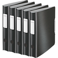 Classeur à levier Active Style LEITZ®, format A4, largeur du dos 65 mm, 5 pièces, satin noir