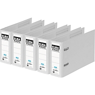 Classeur à levier rado plast ELBA, format A5 paysage, largeur du dos 75 mm, Carton PVC, blanc