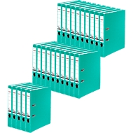Classeur à levier Recycolor FALKEN, format A4, l. de la tranche 50 mm, 25 pièces, turquoise