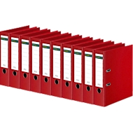Classeur à levier SCHÄFER SHOP, format A4, largeur du dos 80 mm, 10 pièces, rouge