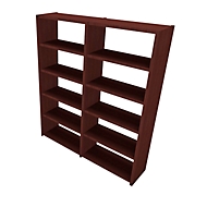 Cloison de séparation X-TIME-WORK,, 5 HC, l. 1840 x P 430 x H 2140 mm, coloris wengé