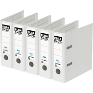 ELBA Ordner rado plast, A5 hoch, Rückenbreite 75 mm, Karton PVC, 5 Stück, weiß