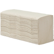 Essuie-mains enchevêtrés, 2 épaisseurs, pliage en Z, blanc naturel, L 250 x l. 230 mm, 3750 feuilles (15 paquets x 250 feuillets)