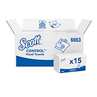 Essuie-mains enchevêtrés SCOTT®, pliage en C, 1 épaisseur, L 315 x l. 215 mm, blanc, 3180 feuilles