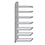 Étagère de bureau Dante®, champ, H 2600 x l. 800 mm, sans panneau arrière, gris clair