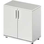 Flügeltürenschrank TETRIS WOOD, 2 OH, Höhe inkl. Gleiter, B 800 mm, lichtgrau