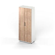 Flügeltürenschrank TETRIS WOOD, 5 OH, Höhe inkl. Gleiter, B 800 mm, weiß/Kirsche Romana-Dekor