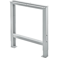 Fußgestell für Arbeitsplatte, höhenverstellbar, T 665 mm, hellsilber