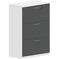 Hängeregistraturschrank NEVADA, B 800 x H 1160 mm, weiß/dunkelgrau