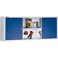 Hängeschrank Alpha, B 1200 x H 500 mm x T 250 mm, lichtgrau/enzianblau