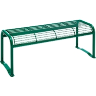 Hockerbank, 2-Sitzer, mit Gitternetz, für Außenbereich, tannengrün (RAL 6009)