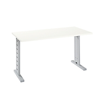 ESituro Schreibtisch Mit 2 Bücherregal Weiß 110x55 Cm – Minimalistischer Computertisch Mit Stauraum