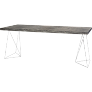 Konferenztisch Beton, Breite 2000 mm, Gestell Chrom