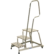 KRAUSE Montagetritt, mit Handlauf/Fahrrollen, 3 Stufen, Höhe 0,6 m, 11 kg