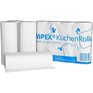 Küchenrolle WIPEX, 3-lagig, 256 x 224 mm, 8 Stück à 4 Rollen mit jeweils 50 Tüchern, hochweiß