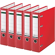 LEITZ® Plastik-Doppelordner 1012, DIN A4, 75 mm, PP, 5 Stück, rot