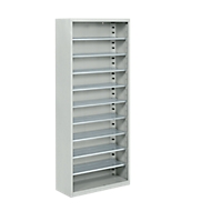 Magazinregal, 1690 mm hoch, 9 Böden, ohne Kästen, lichtgrau