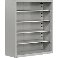 Magazinregal, 830 mm hoch, 4 Böden, ohne Kästen, weißaluminium