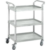 Mehrzweck-Tischwagen, Außenmaße: L 850 x B 480 x H 1000 mm, 3 Etagen, 3 Etagen, lichtgrau
