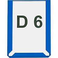 Pochettes transparentes magnétiques, format A6 portrait, bleu, 10 p.