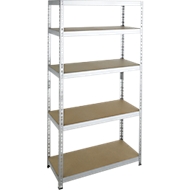 Rayonnage à emboîter pour charges lourdes, rayonnage complet, avec 5 tablettes, L 920 x P 300 x H 1800 mm, galvanisé