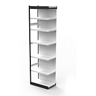 Rayonnage en acier PROGRESS 2000, champ, panneau arrière, H 2600 x l. 750 x P 300 mm, cadre argent