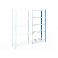 Rayonnage universel à emboîter, module d'extension, 5 tablettes grillagées, cap. du compartiment 170 kg, l. 1000 x H 2000 x P 300 mm