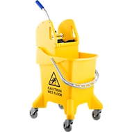 Produktbild von CLEVER-Line Doppelfahreimer – 2x 15 Liter, Kunststoff, Metallschubbügel, 60x40x90 Cm, Für Reinigung, Putzwagen, Haushalt & Gewerbe