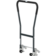 Rohrschiebebügel, für Paletten-Fahrgestell, Stahlrohr, grau, einklinkbar, 2 Hilfsrollen