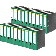 SCHÄFER SHOP Ordner, DIN A4, Rückenbreite 80 mm, 20 Stück, grün