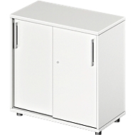 Schiebetürenschrank TETRIS WOOD, 2 OH, B 800 mm, Höhe inkl. Gleiter, weiß