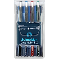 Schneider Tintenroller One Hybrid C, farbsortiert im 4er Etui