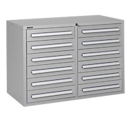 Schubladenschrank SF 120, 12 Schübe, hellsilber