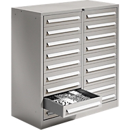 Schubladenschrank SF 180, 18 Schübe, alusilber