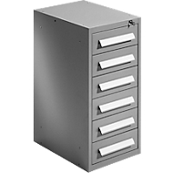 Schubladenschrank SF 60, 6 Schübe, hellsilber