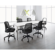 SET vergadertafel zwart + 6 vergaderstoelen zwart