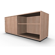 Sideboard, mit Schiebetür, abschließbar, Spanplatte, B 1600 x T 500 x H 663 mm, links anstellbar, Kirsche-Romana