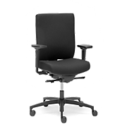 Siège de bureau @Just Magic2 NPR-1813 Dauphin, avec accoudoirs, mécanisme synchrone, assise galbée, soutien lombaire, noir/noir