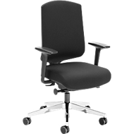 Siège de bureau ORIGAMI, mécanisme synchrone, avec accoudoirs, soutien lombaire, assise coulissante, noir