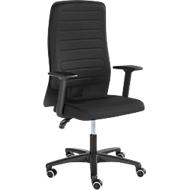 Siège de bureau Prosedia ECCON plus-3, avec accoudoirs, contact permanent, assise plate, dossier 3D, noir/noir