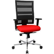 Siège de bureau SITNESS X-PANDER plus Topstar, mécanisme synchrone, assise 3D, design en filet, rouge
