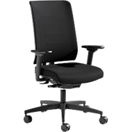 Siège de bureau SSI PROLINE PREMIUM P1, mécanisme synchrone, avec accoudoirs, ergonomique, noir