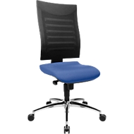 Siège de bureau SSI PROLINE S2, mécanisme synchrone, sans accoudoirs, dossier 3D en filet, assise spéciale soutien du bassin, bleu/noir