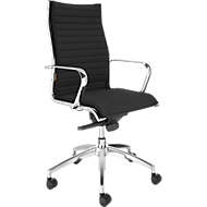 Siège de direction VANDA, dossier haut, Climatex, avec accoudoirs, noir