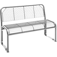 Sitzbank, 2-Sitzer, mit Gitternetz, für Außenbereich, weißaluminium (RAL 9006)