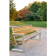 Sitzbank Cochem, 4 Sitzplätze, aus Edelstahl matt (gestrahlt) und Robinie