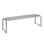 Sitzbank Heidelberg, 3 Plätze, Hockerbank, freie Aufstellung oder zum Aufdübeln, graualu